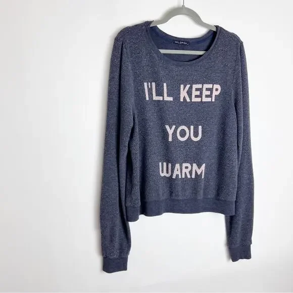 Wildfox I’ll Keep You Warm Popover Sweater Medium - Picture 2 of 6